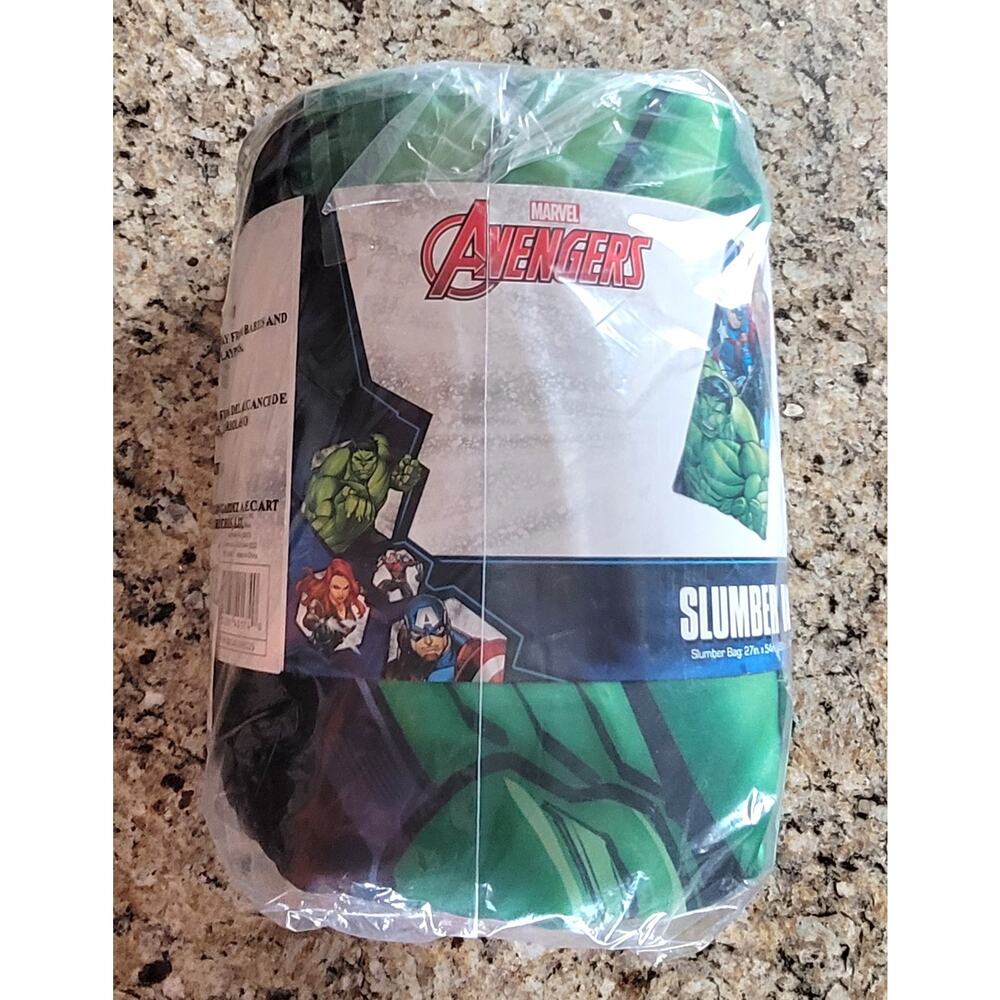 Avengers Battle Formation Kids Sleeping Bag & Drawstring Carrying Bag 54" x 27" - Picture 8 of 9